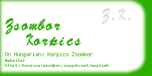 zsombor korpics business card